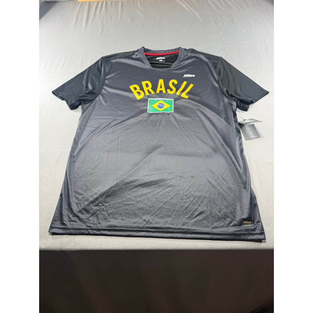 Mitre Brasil Soccer Jersey Men’s XL Black NWT Brazilian National Team MSRP $45